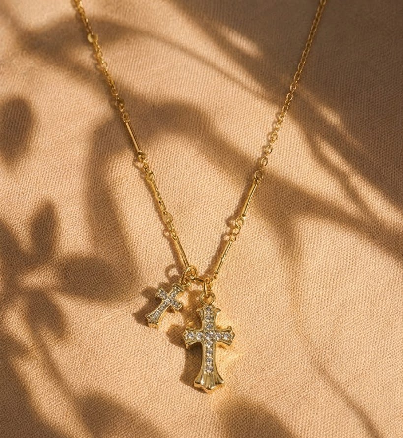 Dual Cross Necklace - Image 5