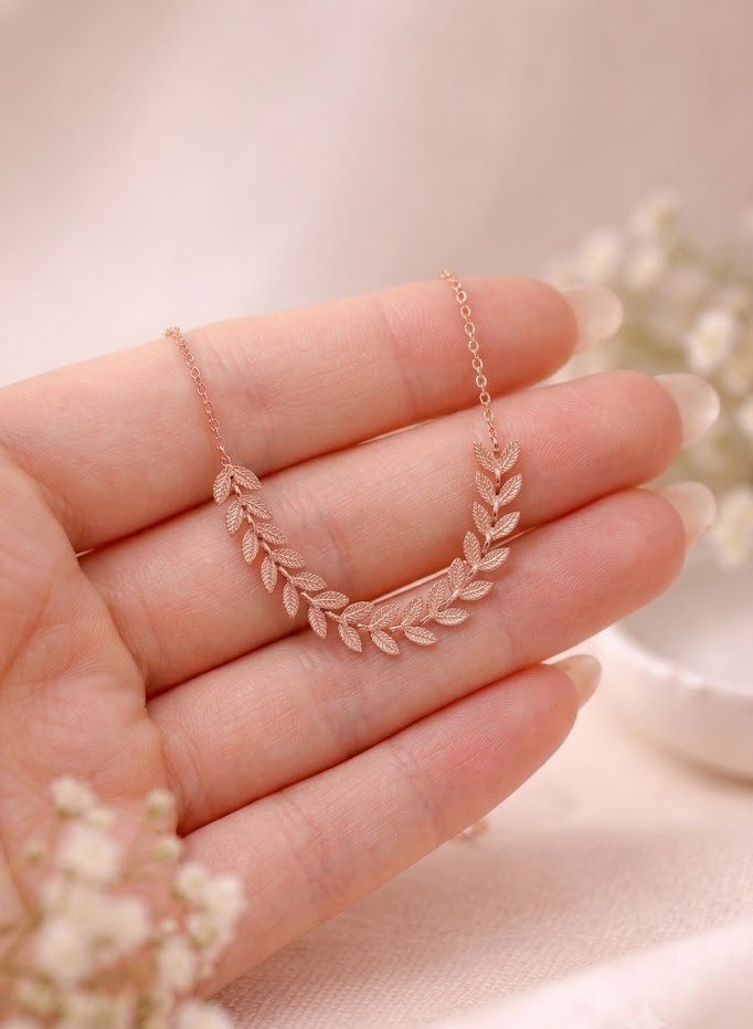 Rosé Feather Necklace - Image 3